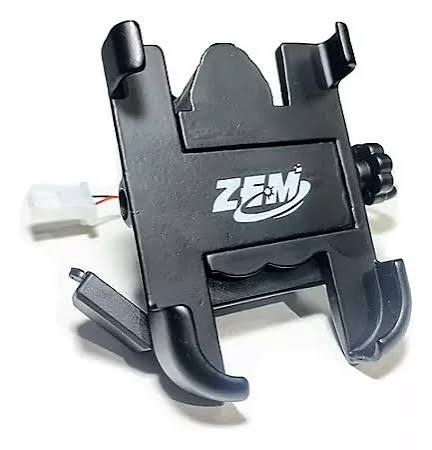 SUPORTE CELULAR FIX. GUIDAO C/CARREGADOR  ALUMINIO PRETO - ZE0917 ZEM